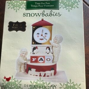 Department 56 Snowbabies Timepiece Figurine - Red and White